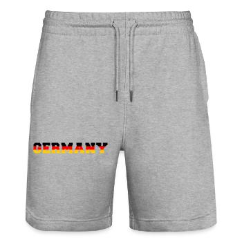 Deutschland T-Shirt Germany - Stanley/Stella Unisex Bio Joggingshorts Trainer  - Grau meliert - Vorne - Nik (191cm) & Marisol (170cm)