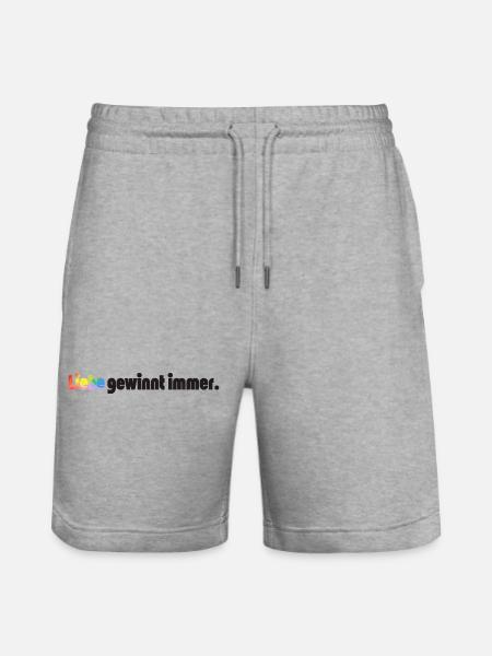 Liebe gewinnt immer Frieden Statement Vielfalt - Stanley/Stella Unisex Bio Joggingshorts Trainer  - Grau meliert