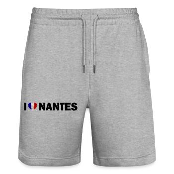 J’adore Nantes, France - Short de jogging bio TRAINER Stanley/Stella unisexe - gris chiné - Devant - Nik (191cm) & Marisol (170cm)
