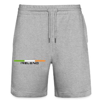flag Ireland flag - Stanley/Stella Trainer Unisex Organic Jogging Shorts - heather grey - Front - Nik (191cm) & Marisol (170cm)