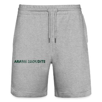 Drapeau Arabie saoudite - Short de jogging bio TRAINER Stanley/Stella unisexe - gris chiné - Devant - Nik (191cm) & Marisol (170cm)