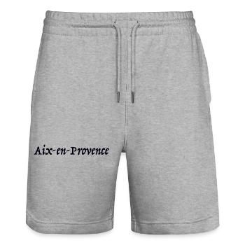 Aix-en-Provence France Frankreich - Stanley/Stella Unisex Bio Joggingshorts Trainer  - Grau meliert - Vorne - Nik (191cm) & Marisol (170cm)