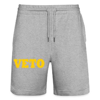 Veto - Stanley/Stella Trainer Unisex Organic Jogging Shorts - heather grey - Front - Nik (191cm) & Marisol (170cm)