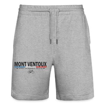 Vélo velo Mont Ventoux cycliste le ventoux à vélo - Short de jogging bio TRAINER Stanley/Stella unisexe - gris chiné - Devant - Nik (191cm) & Marisol (170cm)
