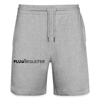 Flugbegeleiter - Stanley/Stella Unisex Bio Joggingshorts Trainer  - Grau meliert - Vorne - Nik (191cm) & Marisol (170cm)