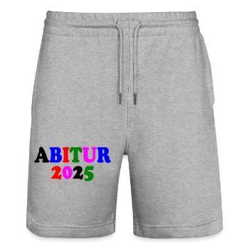 Abitur 2025 - Stanley/Stella Trainer Unisex Organic Jogging Shorts - heather grey - Front - Nik (191cm) & Marisol (170cm)