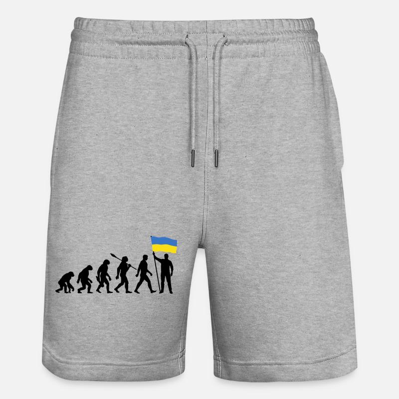 Ukraine - Evolution - Flagge - Nation - Stanley/Stella Unisex Bio Joggingshorts Trainer  - Grau meliert