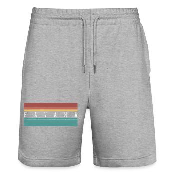 La Havane : Cadeau et souvenir parfaits - Short de jogging bio TRAINER Stanley/Stella unisexe - gris chiné - Devant - Nik (191cm) & Marisol (170cm)