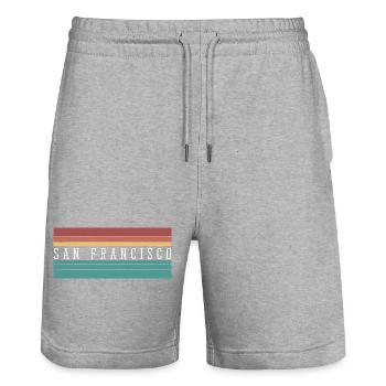 San Francisco - Stanley/Stella Unisex Bio Joggingshorts Trainer  - Grau meliert - Vorne - Nik (191cm) & Marisol (170cm)