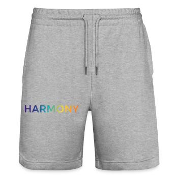 Harmony - Stanley/Stella Trainer Unisex Organic Jogging Shorts - heather grey - Front - Nik (191cm) & Marisol (170cm)