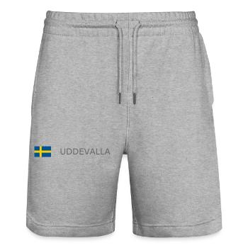 Drapeau de la Suède - Uddevalla - Sverige - Schweden - Short de jogging bio TRAINER Stanley/Stella unisexe - gris chiné - Devant - Nik (191cm) & Marisol (170cm)