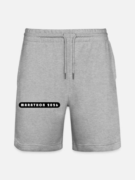 Marathon 2026 lettering - Stanley/Stella Trainer Unisex Organic Jogging Shorts - heather grey