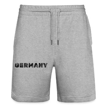 Fan Shirt Deutschland Germany T-Shirt - Stanley/Stella Trainer Unisex Organic Jogging Shorts - heather grey - Front - Nik (191cm) & Marisol (170cm)
