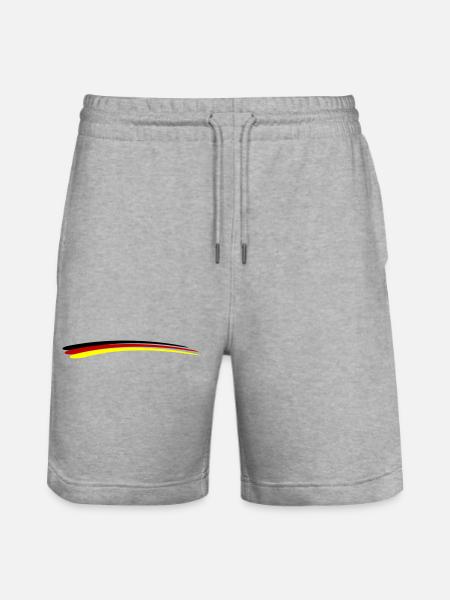 Germany Flag Line - Stanley/Stella Trainer Unisex Organic Jogging Shorts - heather grey