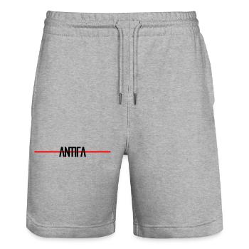 Résumé Antifa - Short de jogging bio TRAINER Stanley/Stella unisexe - gris chiné - Devant - Nik (191cm) & Marisol (170cm)