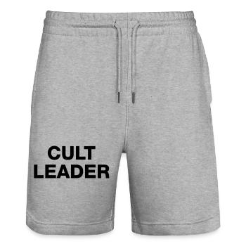 CULT LEADER - Stanley/Stella Trainer Unisex Organic Jogging Shorts - heather grey - Front - Nik (191cm) & Marisol (170cm)