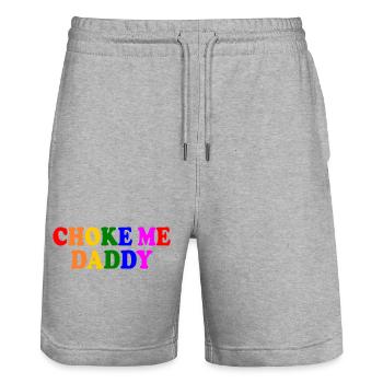 Choke me daddy - Stanley/Stella Unisex Bio Joggingshorts Trainer  - Grau meliert - Vorne - Nik (191cm) & Marisol (170cm)
