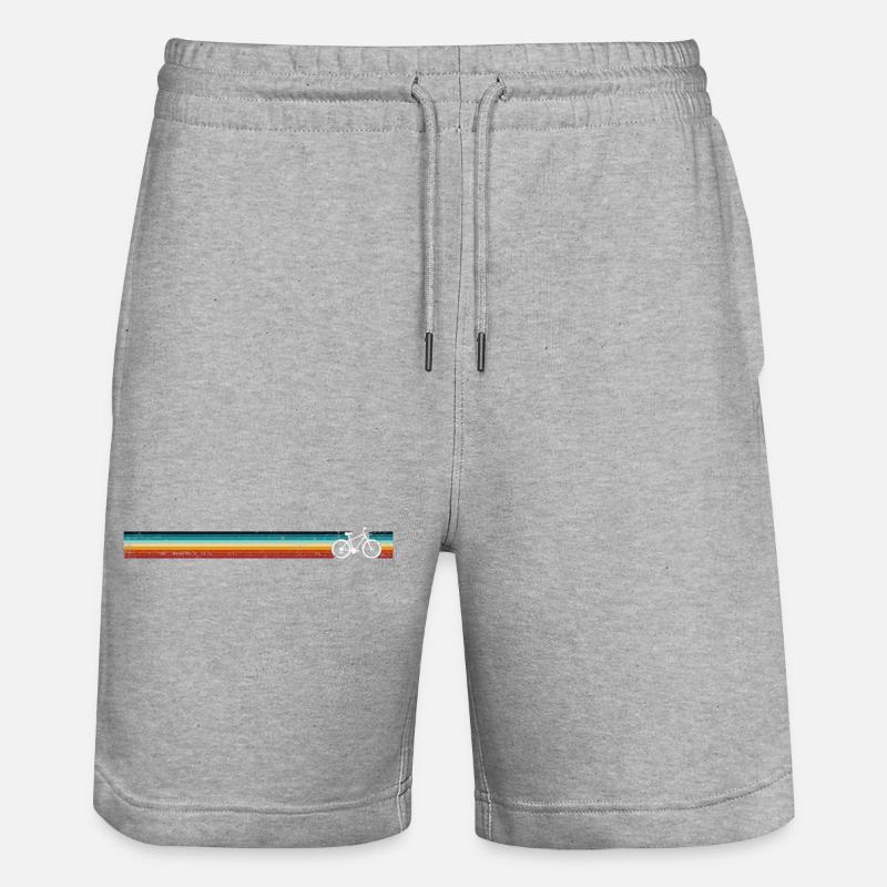 Rayures de vélo rétro - Short de jogging bio TRAINER Stanley/Stella unisexe - gris chiné