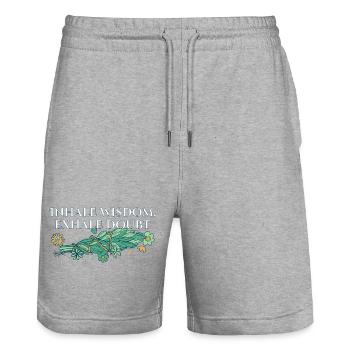 Inhale Wisdom Exhale Doubt Sage Healing Smudge - Stanley/Stella Unisex Bio Joggingshorts Trainer  - Grau meliert - Vorne - Nik (191cm) & Marisol (170cm)