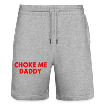 Choke me daddy - Stanley/Stella Trainer Unisex Organic Jogging Shorts - heather grey - Front - Nik (191cm) & Marisol (170cm)