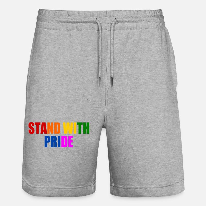 stand with pride - Short de jogging bio TRAINER Stanley/Stella unisexe - gris chiné