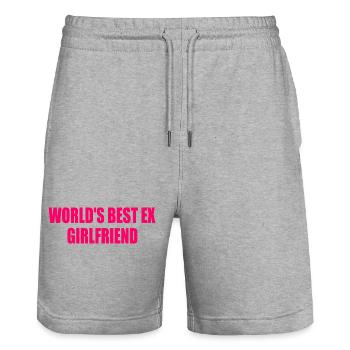world's best ex girlfriend - Short de jogging bio TRAINER Stanley/Stella unisexe - gris chiné - Devant - Nik (191cm) & Marisol (170cm)