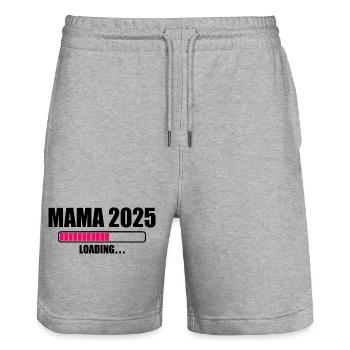 Mama 2025 - Short de jogging bio TRAINER Stanley/Stella unisexe - gris chiné - Devant - Nik (191cm) & Marisol (170cm)