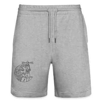 Leuchtturm2 1 - Stanley/Stella Unisex Bio Joggingshorts Trainer  - Grau meliert - Vorne - Nik (191cm) & Marisol (170cm)