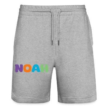 Name - Noah - Stanley/Stella Trainer Unisex Organic Jogging Shorts - heather grey - Front - Nik (191cm) & Marisol (170cm)