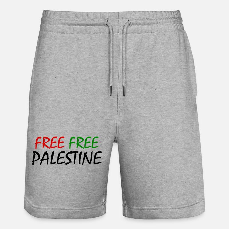 Free palestine - Short de jogging bio TRAINER Stanley/Stella unisexe - gris chiné