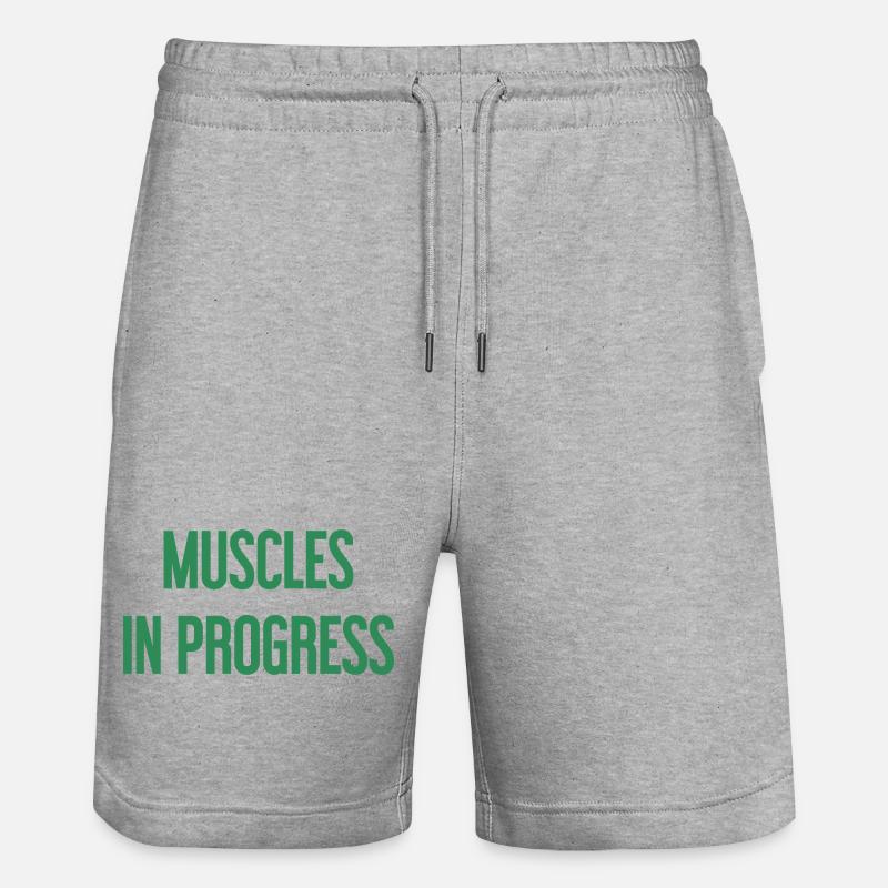 Muscles in Progress - Stanley/Stella Unisex Bio Joggingshorts Trainer  - Grau meliert