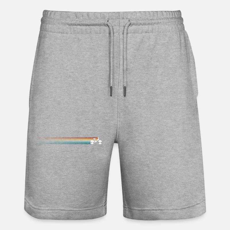 Gestreifte Horizont-Silhouette - Stanley/Stella Unisex Bio Joggingshorts Trainer  - Grau meliert