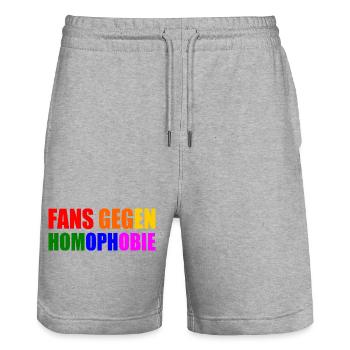 fans gegen homophobie - Stanley/Stella Unisex Bio Joggingshorts Trainer  - Grau meliert - Vorne - Nik (191cm) & Marisol (170cm)