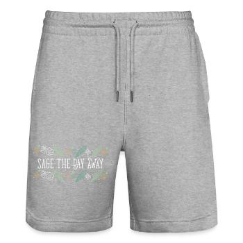 Sage The Day Away Smudge Sticks Healing Burning - Stanley/Stella Trainer Unisex Organic Jogging Shorts - heather grey - Front - Nik (191cm) & Marisol (170cm)