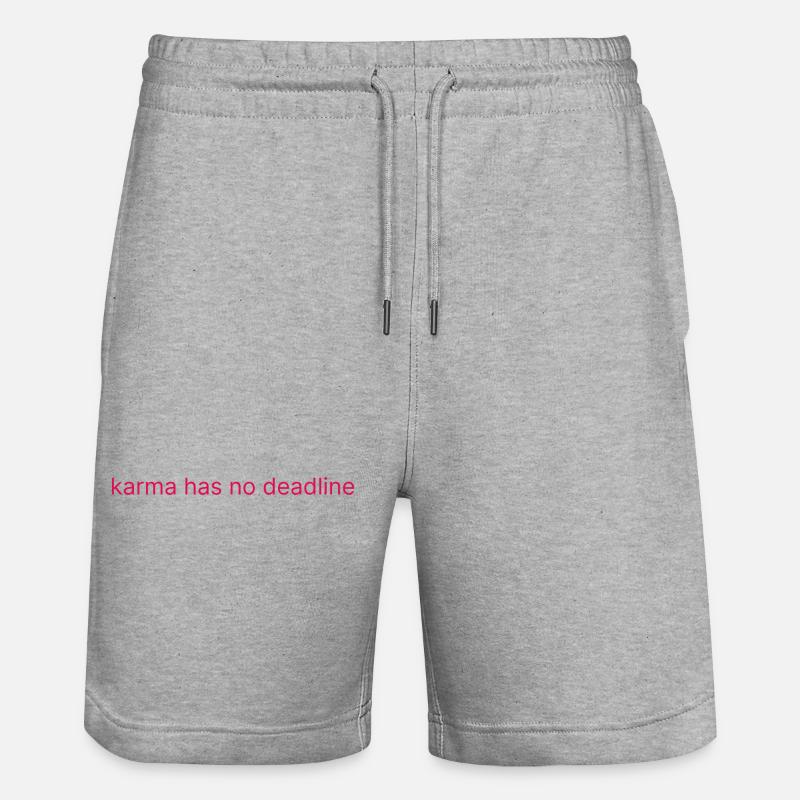 karma has no deadline - Stanley/Stella Unisex Bio Joggingshorts Trainer  - Grau meliert