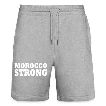 Morocco strong - Stanley/Stella Unisex Bio Joggingshorts Trainer  - Grau meliert - Vorne - Nik (191cm) & Marisol (170cm)