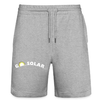 Go Solar - Photovoltaics - Solar Energy - Horizon - Stanley/Stella Trainer Unisex Organic Jogging Shorts - heather grey - Front - Nik (191cm) & Marisol (170cm)
