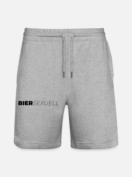 Biersexuell - Stanley/Stella Unisex Bio Joggingshorts Trainer  - Grau meliert
