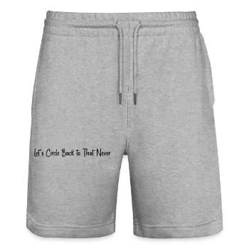 Let's circle back to that never - Stanley/Stella Trainer Unisex Organic Jogging Shorts - heather grey - Front - Nik (191cm) & Marisol (170cm)