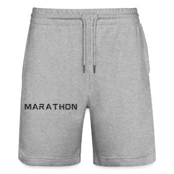 marathon - Short de jogging bio TRAINER Stanley/Stella unisexe - gris chiné - Devant - Nik (191cm) & Marisol (170cm)