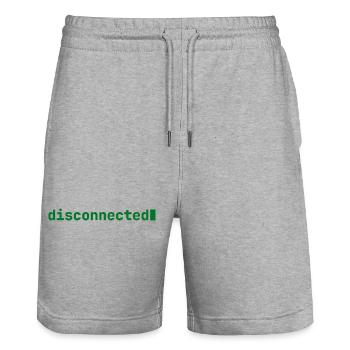 Se sentir déconnecté | Humeur du développeur | sombre - Short de jogging bio TRAINER Stanley/Stella unisexe - gris chiné - Devant - Nik (191cm) & Marisol (170cm)