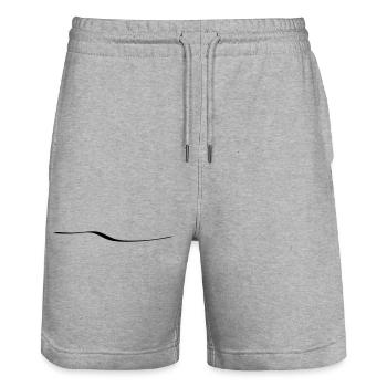 dünner strich Schwung Kurve Unterstrich Line - Stanley/Stella Unisex Bio Joggingshorts Trainer  - Grau meliert - Vorne - Nik (191cm) & Marisol (170cm)