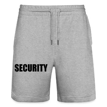 Security - Stanley/Stella Trainer Unisex Organic Jogging Shorts - heather grey - Front - Nik (191cm) & Marisol (170cm)