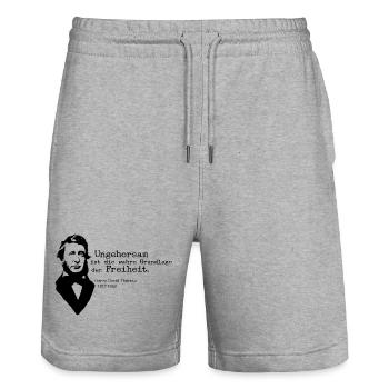 Ungehorsam - Stanley/Stella Unisex Bio Joggingshorts Trainer  - Grau meliert - Vorne - Nik (191cm) & Marisol (170cm)