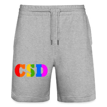 Cdd - Short de jogging bio TRAINER Stanley/Stella unisexe - gris chiné - Devant - Nik (191cm) & Marisol (170cm)