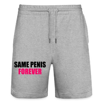 Same penis forever - Stanley/Stella Unisex Bio Joggingshorts Trainer  - Grau meliert - Vorne - Nik (191cm) & Marisol (170cm)