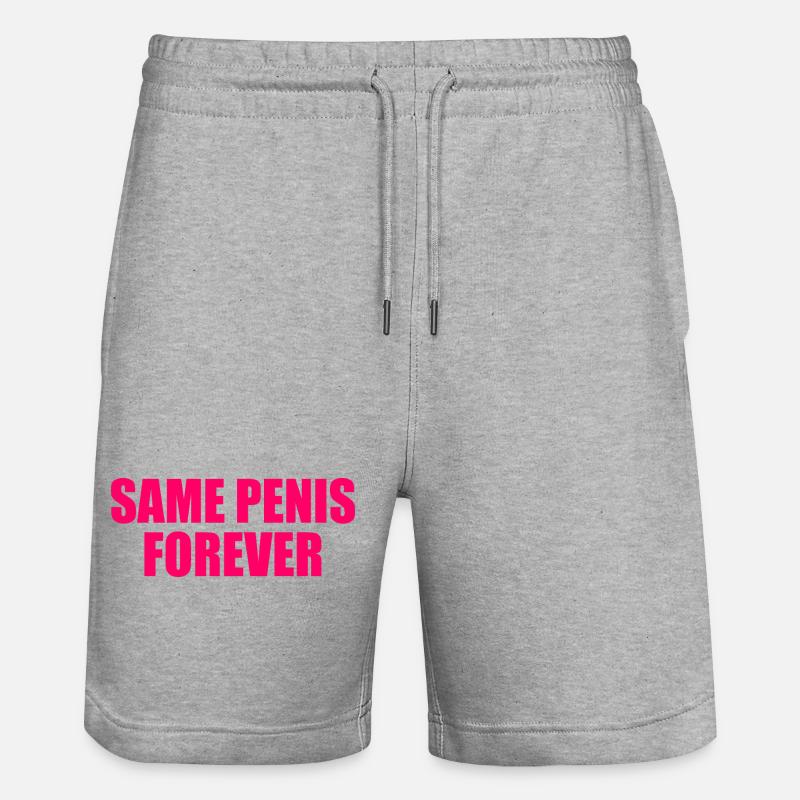 Same penis forever - Stanley/Stella Trainer Unisex Organic Jogging Shorts - heather grey