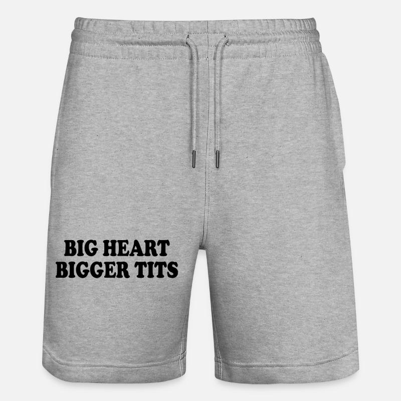 big heart bigger tits - Short de jogging bio TRAINER Stanley/Stella unisexe - gris chiné
