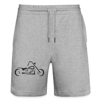 Cruiser Moto Tribal Biker Line Art - Short de jogging bio TRAINER Stanley/Stella unisexe - gris chiné - Devant - Nik (191cm) & Marisol (170cm)