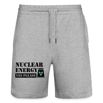 Kernkraft Ja Bitte - Pro Nachhaltige Energie - Stanley/Stella Unisex Bio Joggingshorts Trainer  - Grau meliert - Vorne - Nik (191cm) & Marisol (170cm)